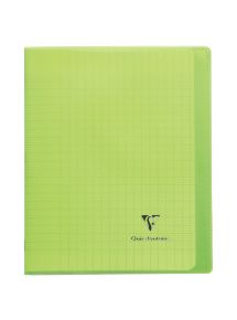 Cahier piqûre 96 pages Koverbook, 17x22 cm, seyès 90g, couverture polypropylène vert