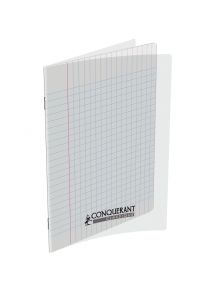 Cahier polypro 17x22cm, 96p, grands carreaux, incolore