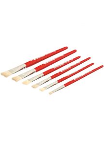 Pot de 144 brosses plates en soie de porc 24 piècesx6 tailles assorties (n° 6, 8, 10, 12, 14 et 16)