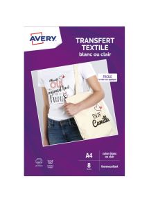 Transfert pour textile coton noir ou foncé, format A4, pochette de 4 feuilles