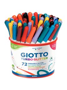 Feutre de coloriage Turbo Glitter mpointe moyenne, boîte de 72 couleurs pailletées assorties