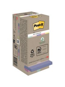 Tour distributrice de 16 blocs de 100 feuilles post-it recyclées 76 x 76 mm collection nature