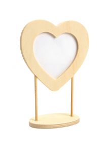 Cadre coeur sur pied en bois