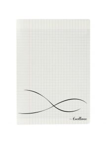 Cahier piqûre 64 pages, 17x22 cm, seyès 90g, couverture polypropylène incolore