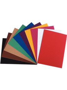 Paquet de 10 feuilles de carton ondulé coloris assortis format 25 x 35 cm