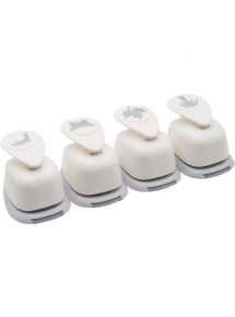 Lot de 4 perforateurs déco thème nature assortis