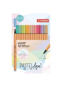 Stylo feutre Point 88, tracé 0,4mm, pochette de 15 coloris assortis