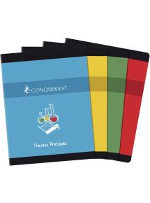 Cahier travaux pratiques Conquérant, piqûre 48 pages seyès/uni, format 17x22 cm