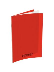 Cahier polypro 24x32cm, 48p, grands carreaux, rouge