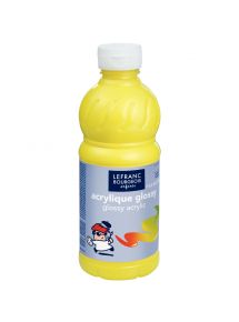 Flacon 500ml d'acrylique Glossy Lefranc Bourgeois, jaune citron