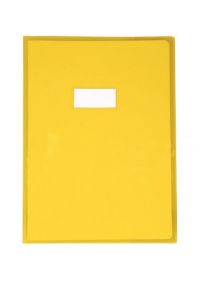 Protège-cahier 24x32cm 20/100è en PVC avec porte-étiquette Jaune