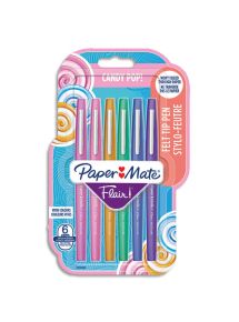 Stylo feutre Flair Candy Pop, blister de 6 couleurs assorties