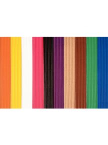 Pochette de 10 feuilles de carton ondulé, 50 x 70 cm, couleurs assorties