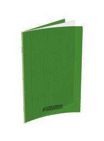 Cahier polypro 24x32cm, 140p, grands carreaux, , vert