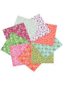 Origami Liberty imprimé 2 faces avec 1 planche de stickers yeux, pochette de 60 feuilles 20x20cm