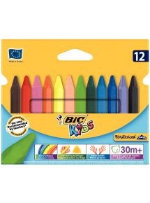 Étui de 12 craies Plastidécor triangulaires assorties