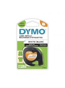 Dymo, ruban Letratag S0718850 textile 12mm x 2m, Noir sur blanc 