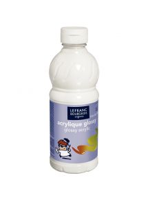 Peinture acrylique Glossy, flacon de 500ml, blanc