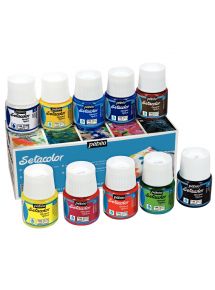 Peinture pour tissu, couleurs assorties, coffret 12x50ml 
