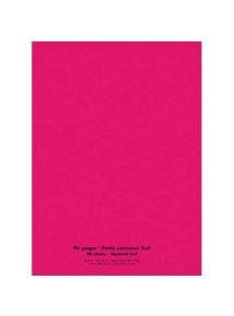 Cahier polypro 24x32cm, 96p, petits carreaux, rose