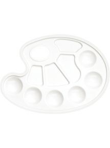 Palette plastique ovale 10 alvéoles pour peinture