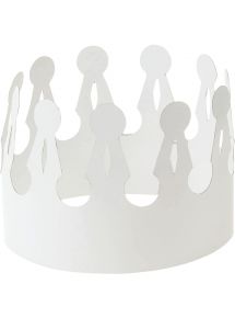 Lot de 24 couronnes en carton blanc