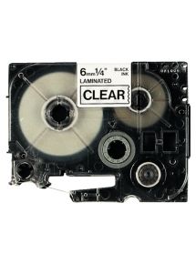 Recharge de ruban Brother TZE   noir et transparent 6 mm