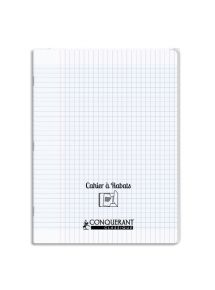 Cahier polypro avec rabat 24x32cm, 96p, grands carreaux, incolore