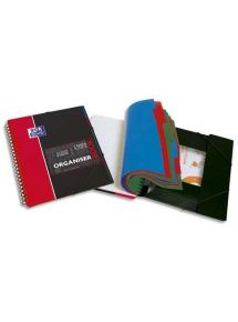 Cahier Organiser Book, 160 pages, petits carreaux, avec trieur