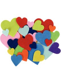 Sachet de 150 coeurs en feutrine adhésives