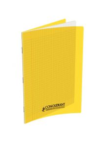 Cahier polypro 21x29,7cm, 48p, grands carreaux, jaune