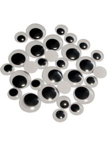 Sachet de 30 yeux maxi noirs, diamètres : 20 et 30 mm