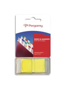 Marque-pages standard souple 2,5x4,3cm, distributeur de 50, jaune