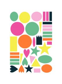 Pochette de 620 maxi gommettes baby géométriques