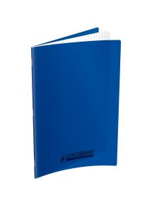 Cahier polypro 24x32cm, 140p, grands carreaux, bleu