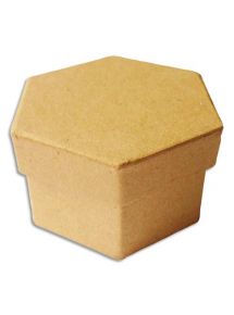 Boîte en carton forme hexagonale, format 90x80x50mm