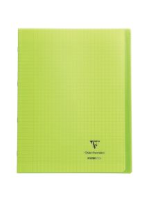 Cahier piqûre 96 pages Koverbook, 24x32 cm, seyès 90g, couverture polypropylène vert