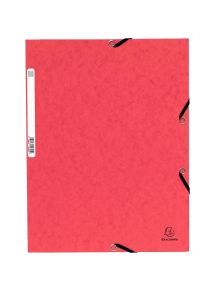 Chemise 3 rabats à élastique en carte lustrée Top File, format A4, rouge