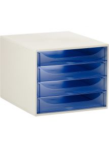 Module de classement ECO gris et 4 tiroirs bleus, format A4+