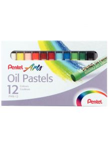 Pastel à l'huile Pentel ø8mm, boîte de 12 couleurs assorties