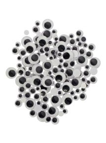 Sachet de 150 yeux mobiles adhésifs. 3 diamètres assortis