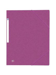 Chemise 3 rabats à élastiques TOP FILE+ en carte lustrée 4/10ème 390g, violet