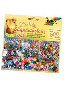 Sachet de 800 pierres décoratives en plastique à coller assorties