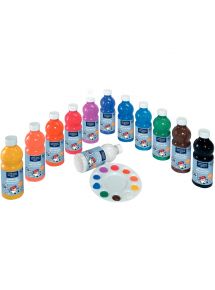 Carton de 12 Flacons 500 ml de gouache liquide ultra lavable