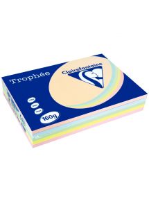 Papier Trophée A4 160g, assortis pastels, ramette de 250 feuilles