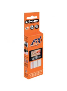 Bâton de colle cleostick extra-forte verre et metal pour mini pistolet Cléo'GUN FIX, boîe de 12