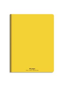 Cahier polypro 17x22cm, 48p, grands carreaux, jaune