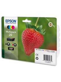 Cartouche Epson jet d'encre 29 Fraise, multipack noir et couleurs