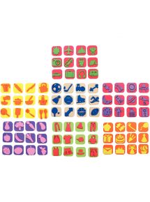 Mini tampon, 7 thèmes assortis, pack de 84