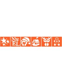 Paquet de 6 pochoirs en plastique thème Noël, lot n°2